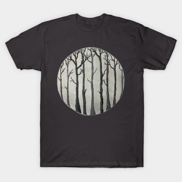 Trees In Fog, Mixed Media T-Shirt by LuvbuzzArt